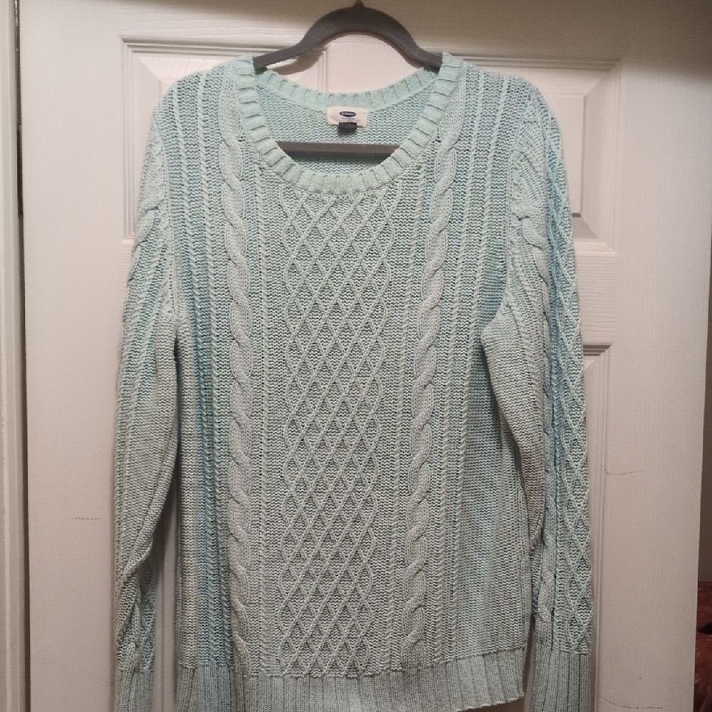 Old Navy Light Blue Cable Knit Sweater